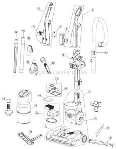 Page A Diagram and Parts List for UD40275  Dirt Devil Upright Vacuum